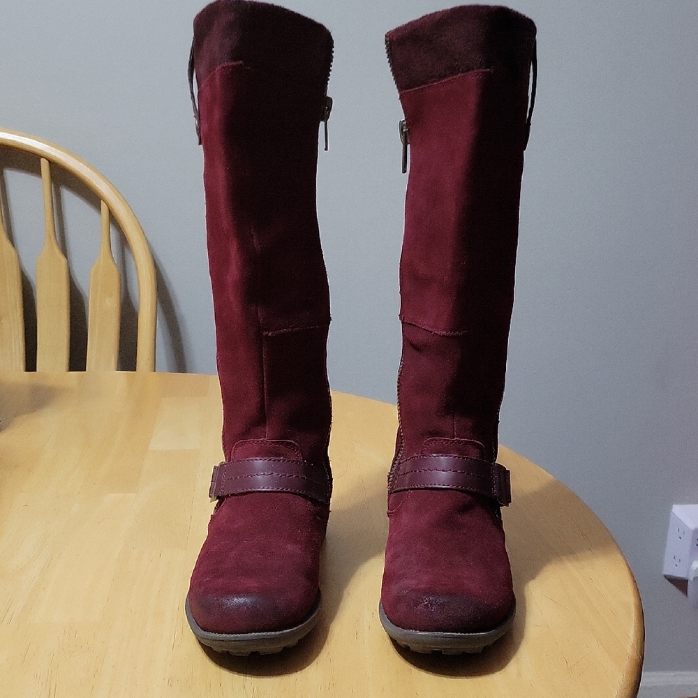 Wine Colored Earth Origins Tall Riding Boots